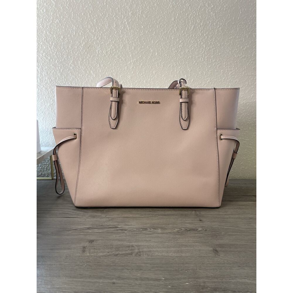 MICHAEL KORS GILLY LARGE DRAWSTRING TRAVEL TOTE SHOULDER BAG PINK POWDER BLUSH